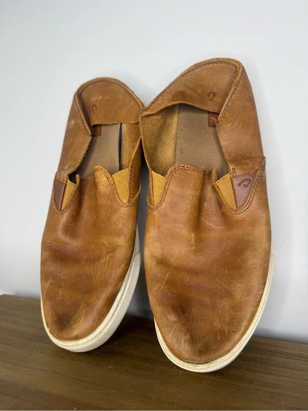 Women's OluKai Pehuea Leather Slip-On Shoes